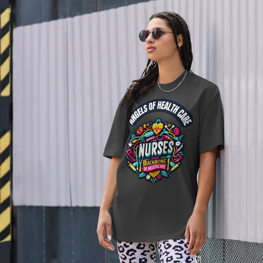 Nurse Tribute Oversized Faded T-Shirt product image (11)