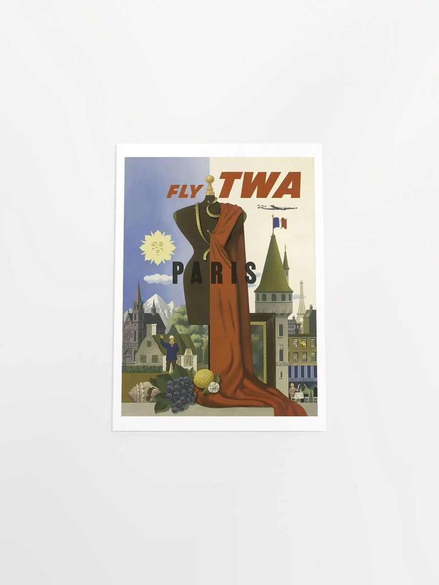 Vintage Fly TWA Paris Travel Poster Print product image (29)