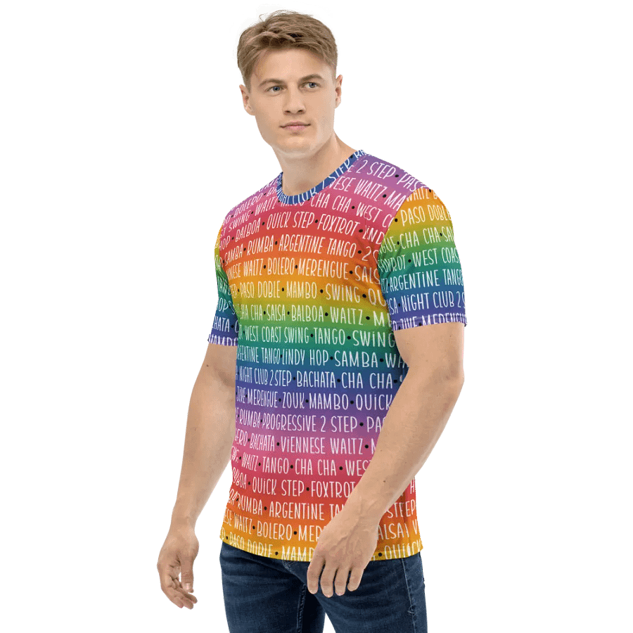 Men's Ballroom Dance Crew Neck T-shirt Rainbow product image (3)