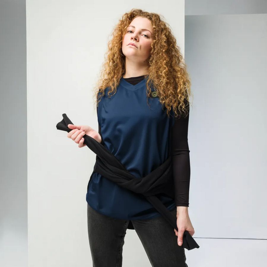 Intricate Circle Unisex Basketball Jersey_Navy product image (6)
