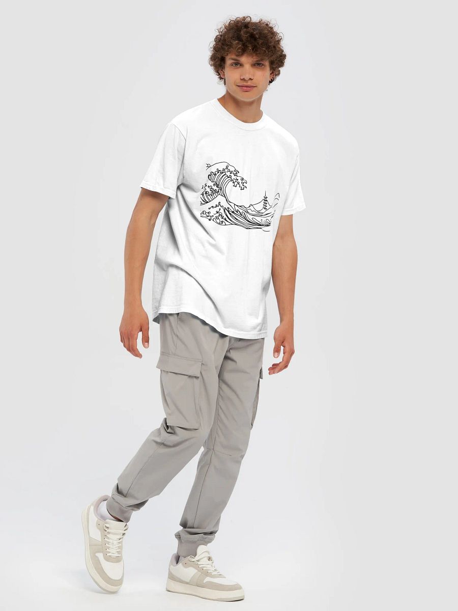 Kanagawa Waves Line Art design T-Shirt product image (33)
