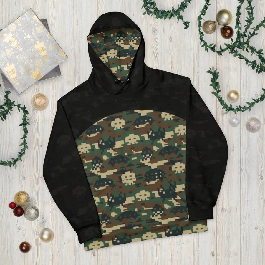 Space Invaders Camo Unisex Hoodie (Obsidian) product image (10)