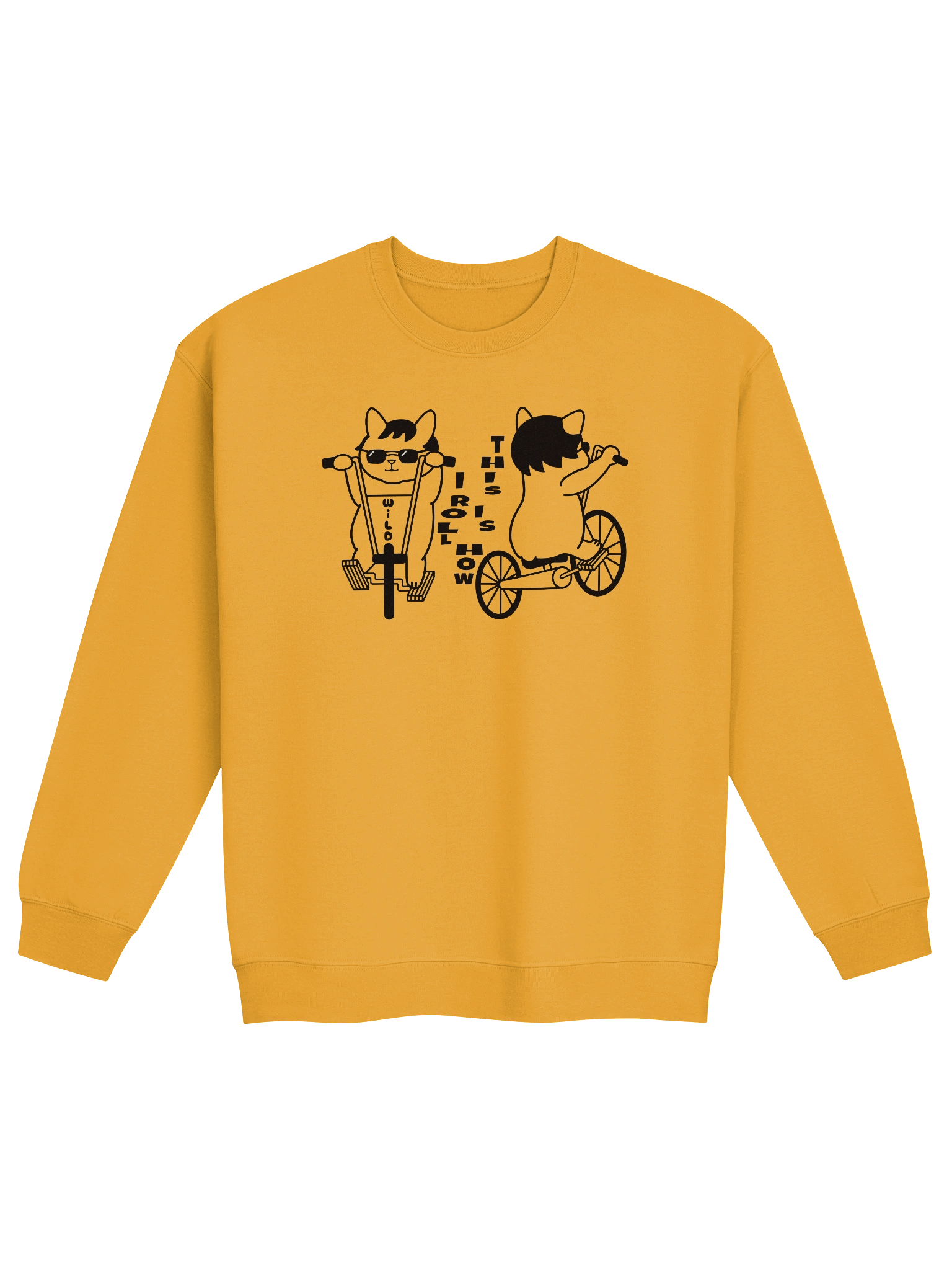 Goromi the Cat in Wig (Wild Biker) - Unisex Adult Sweatshirt product image (1)