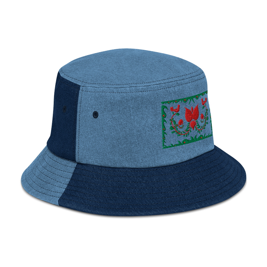 Hungarian Folk Art Floral Denim Bucket Hat product image (3)