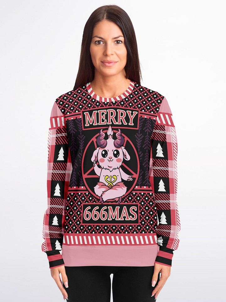 "Merry 666mas" Goat Sweatshirt | Alternative Christmas Sweater | Gothic Holiday Outfit product image (1)