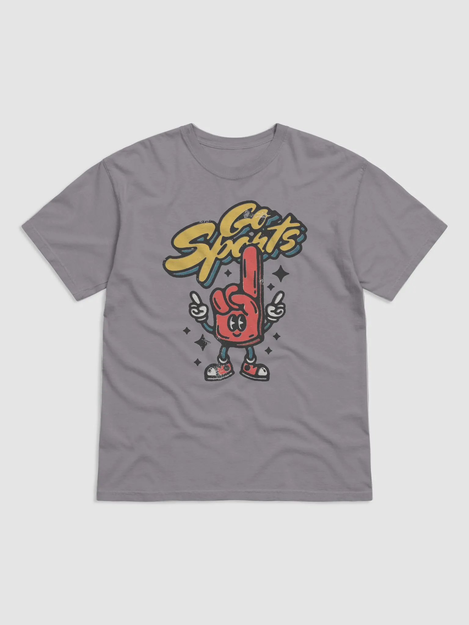 Go, Sports! | Funny Retro-Style Minimalist Number 1 Foam Finger Mascot T-Shirt for Football Game Night product image (11)
