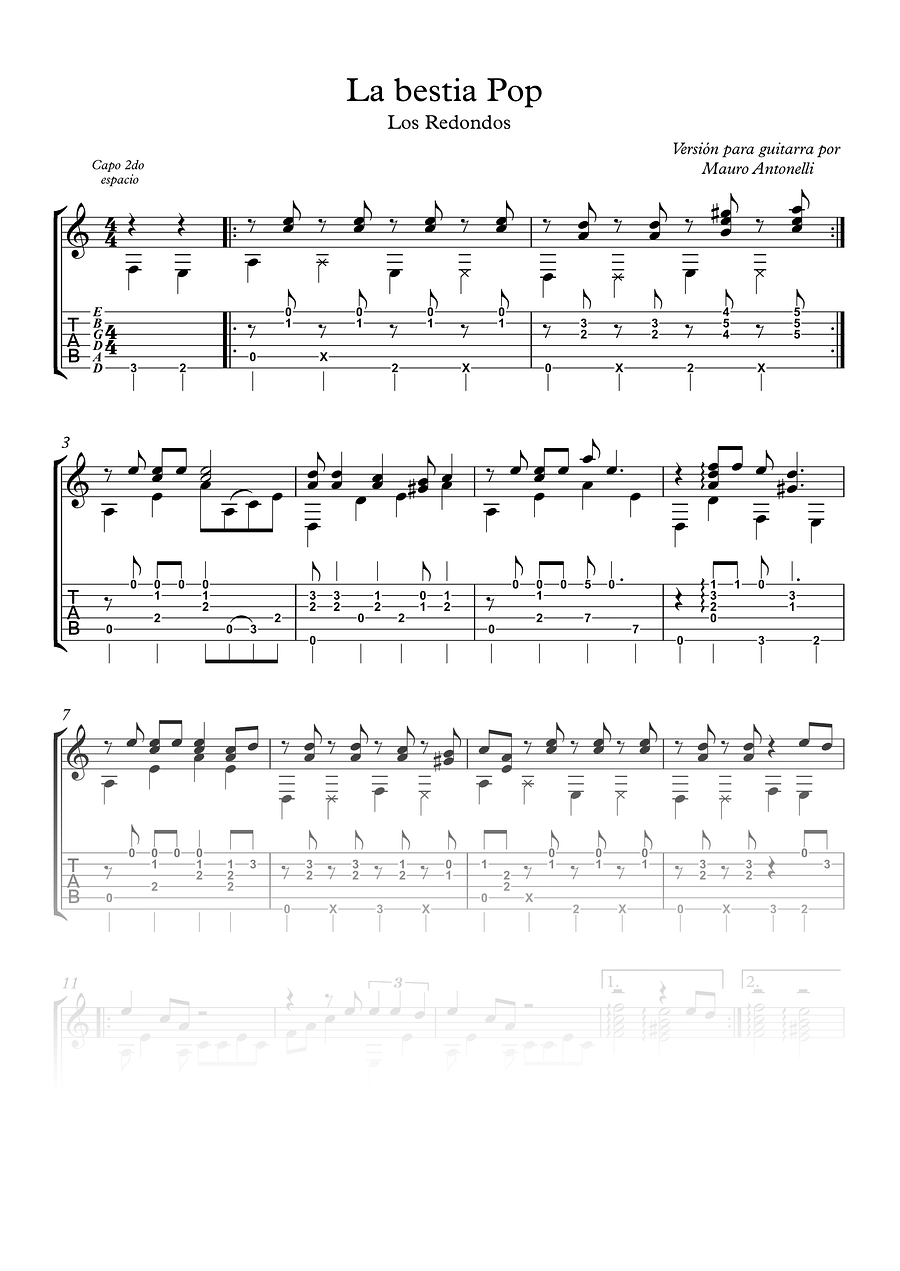 La Bestia Pop - Partitura + Tabs product image (1)