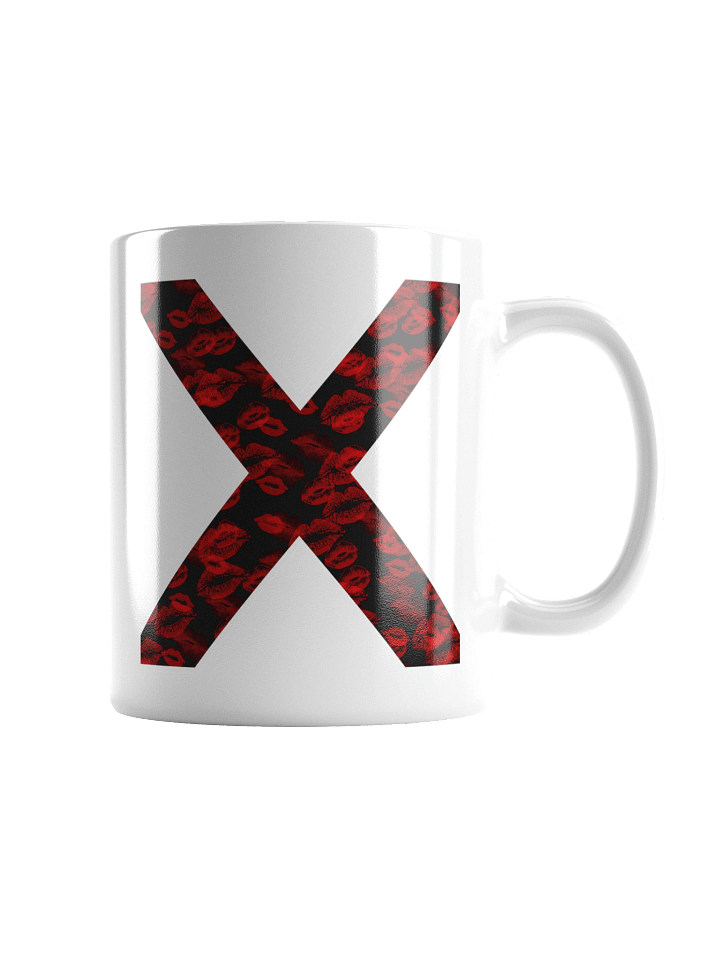 Black X Red Lipstick Kisses | Glossy White Mug product image (1)