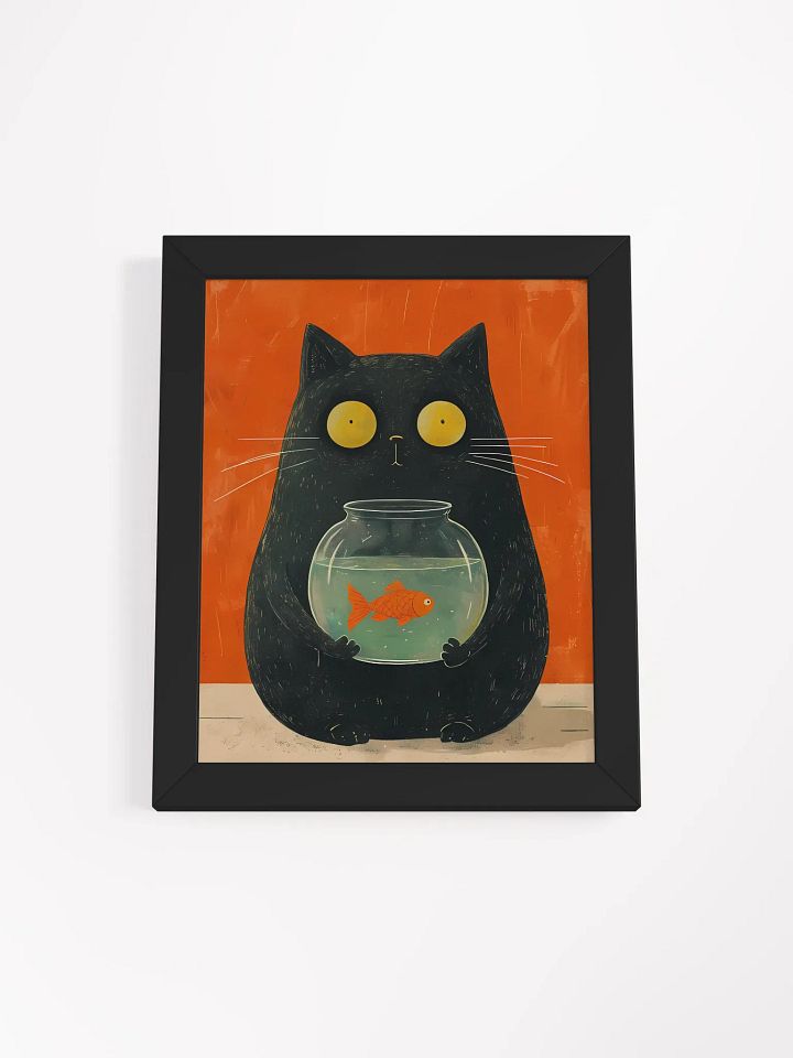 Whimsical Cat and Fishbowl Poster product image (2)