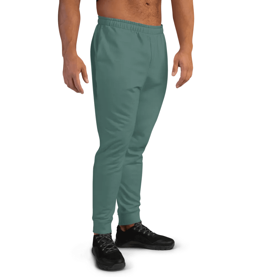 Plain Medium Dark Green Soft Summer Recycled Polyester Premium Men's Joggers by Treasure Pie product image (8)