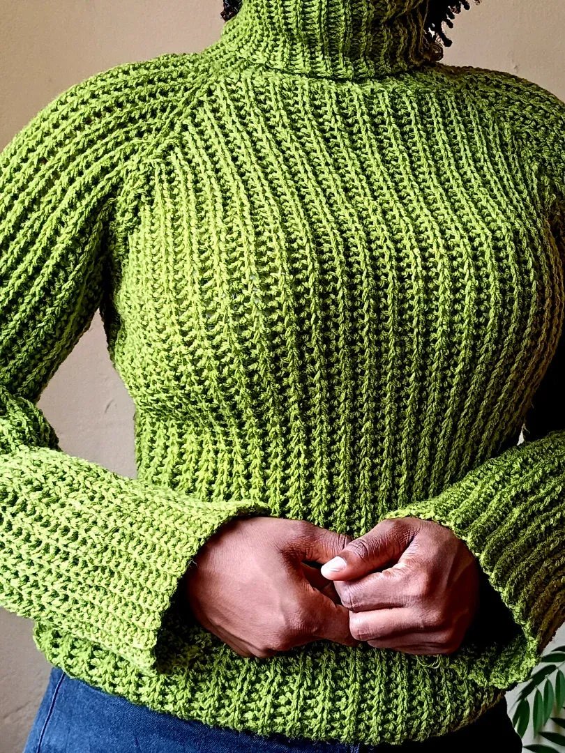 Turtleneck Crochet Sweater Pattern product image (4)