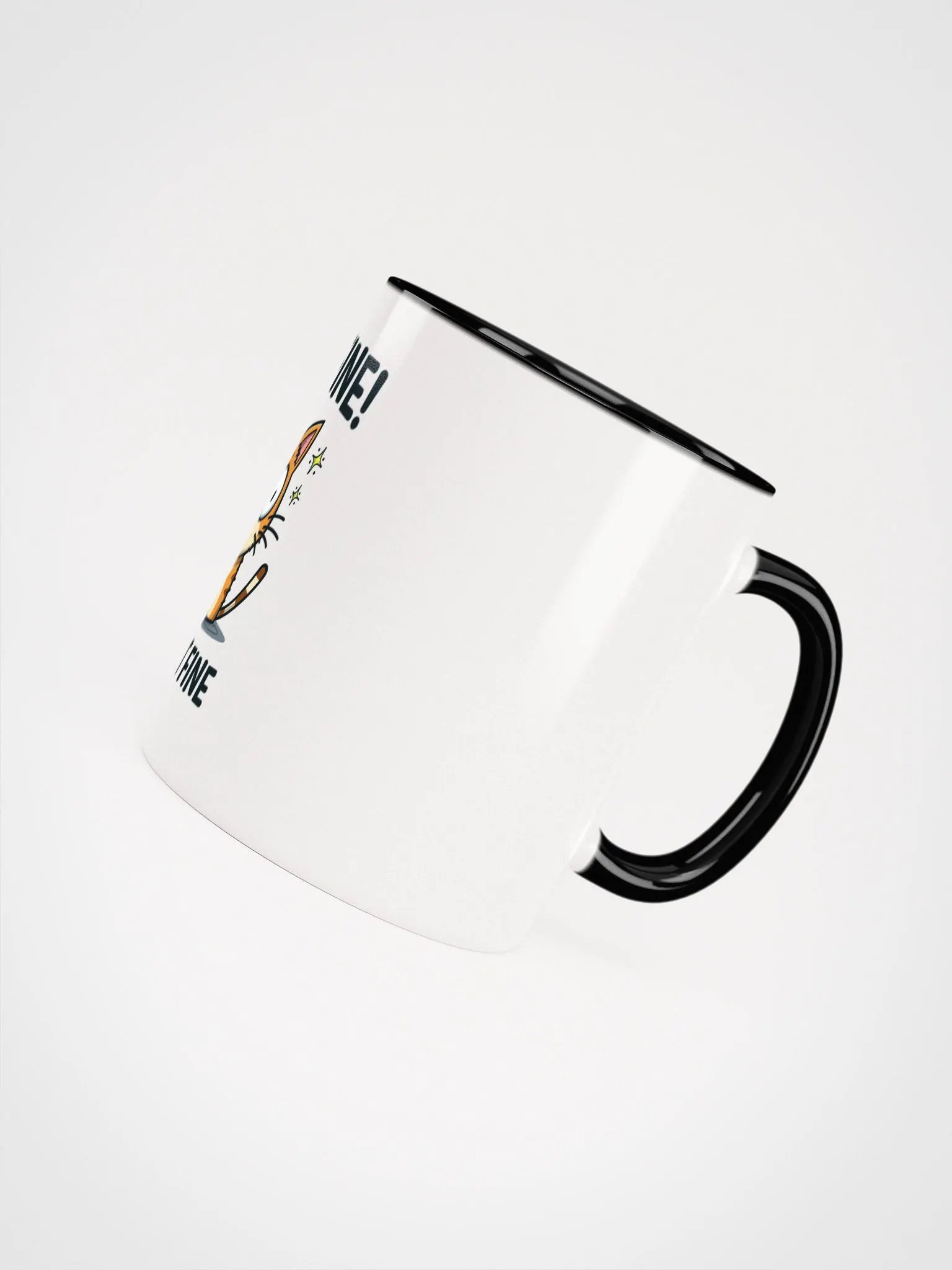 Anxious Cat 'I AM FINE!' Color Inside Mug product image (47)