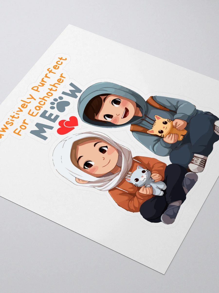Meow Love Kiss Cut Sticker product image (3)