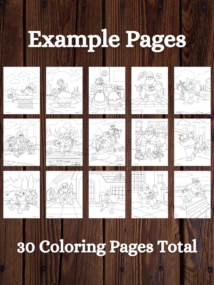 Funny Santa Printable Christmas Coloring Pages for Kids product image (3)
