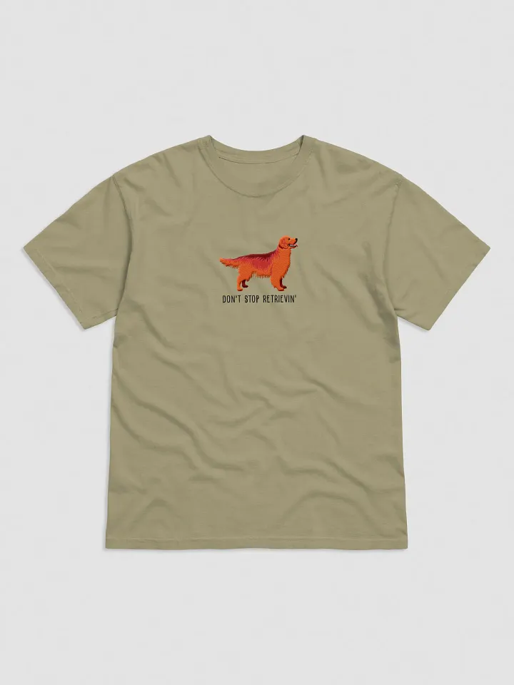 Don't Stop Retrievin' T-Shirt(Embroidered) of a Golden Retriever(Red) product image (9)