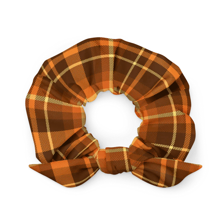 Pumpkin Spice Plaid Scrunchie with Bow product image (1)