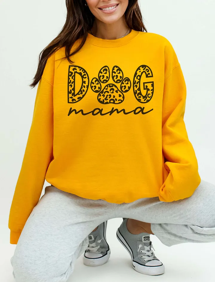 Leopard Print Dog Mama Sweatshirt | Cute Minimalistic Shirt for Dog Moms product image (10)
