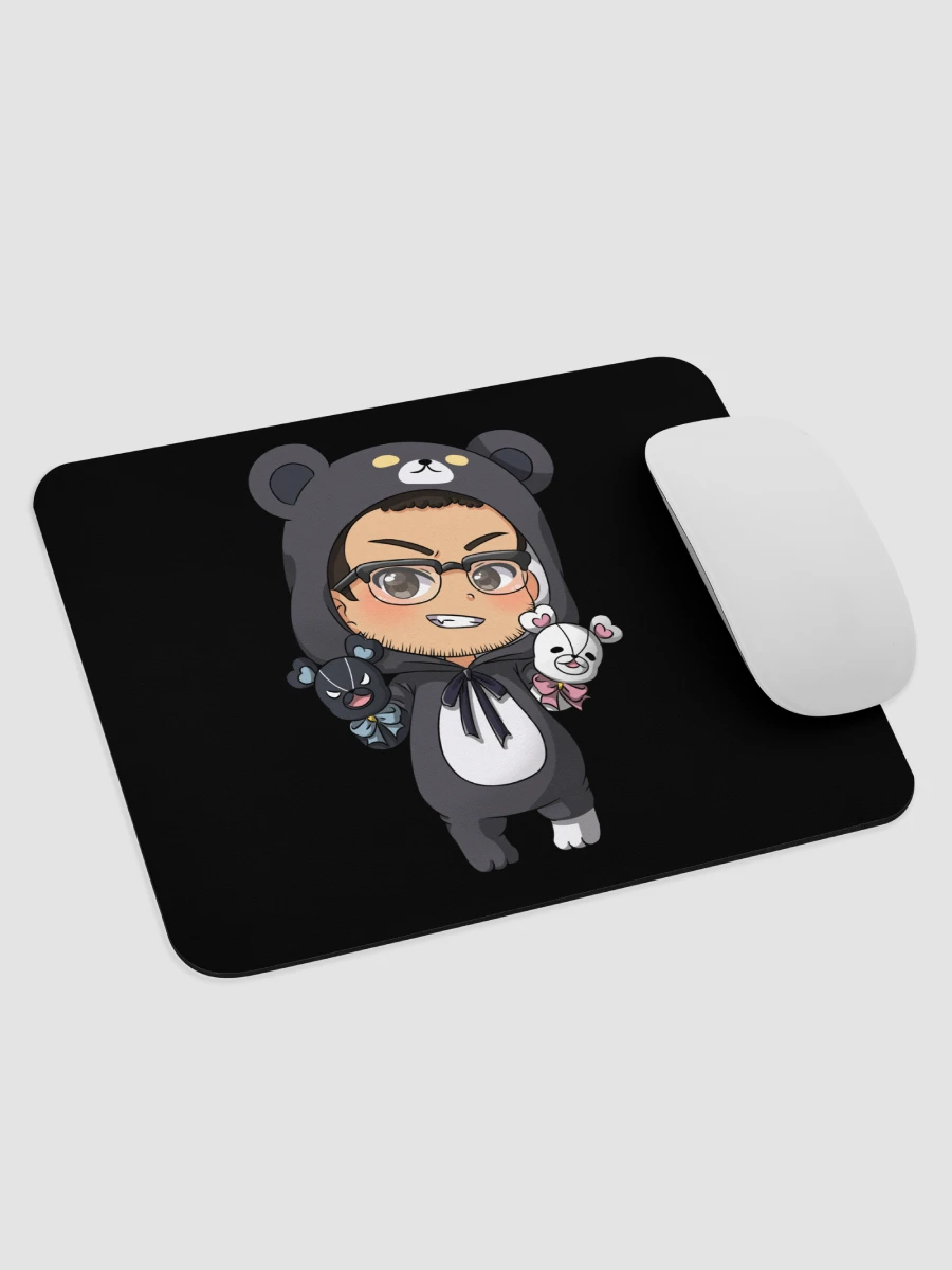 Bear Plays Mouse Pad (Black) product image (2)