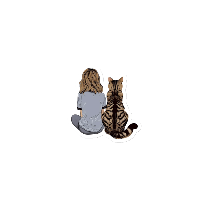 A Girl and her Giant Tabby Cat Magnet product image (1)