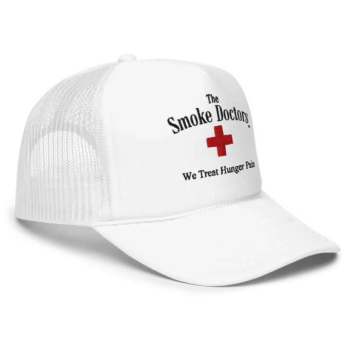 The Smoke Doctors Embroidered White Trucker Cap product image (1)