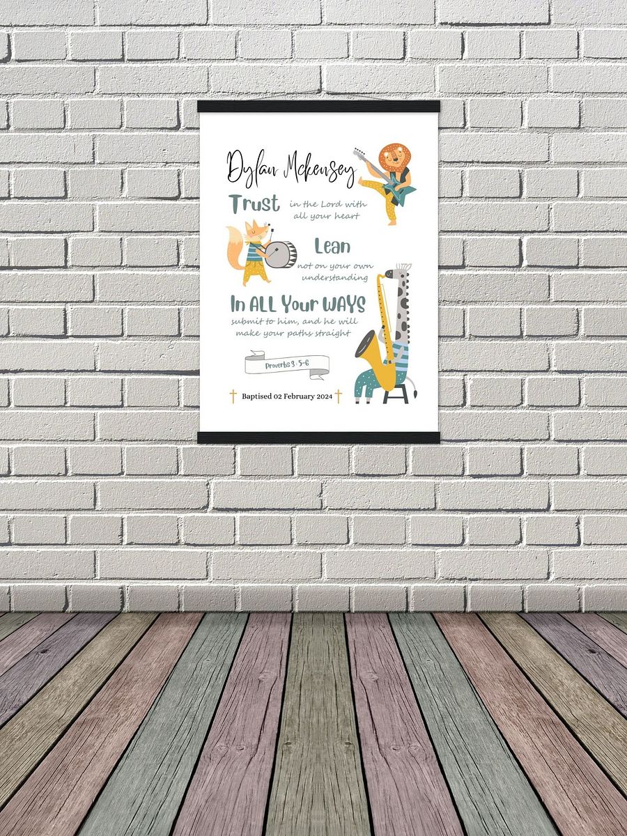 Animals Playing Musical Instruments Baptism Canva Template product image (7)