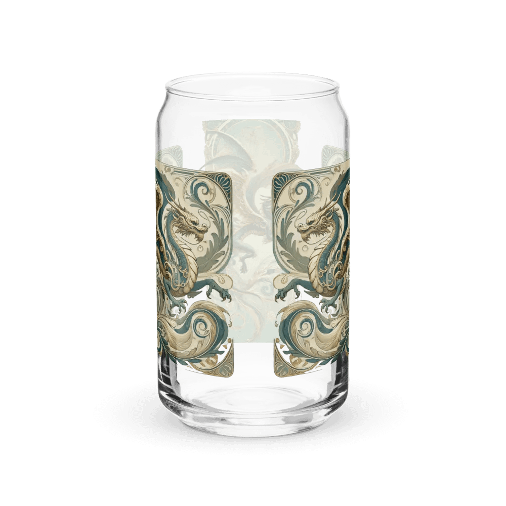 Art Nouveau Dragon Can-Shaped Glass Cup – Unique, Artistic Drinkware product image (6)
