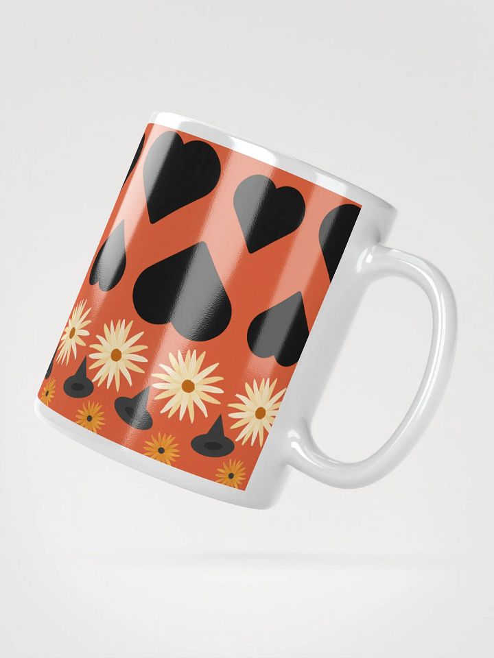 Modern Floral & Heart Halloween Mug | Witchy Fall Vibes