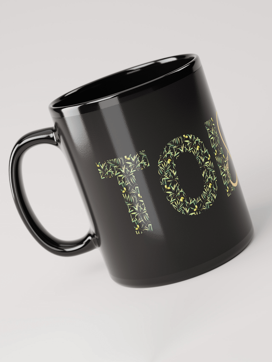 Mug Noir Toi et Moi - Décor feuilles d'Olivier de Provence- Cadeau couple product image (3)