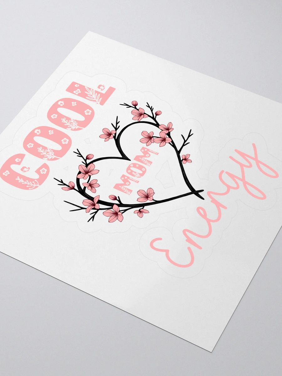 Cool Mom Energy Floral Heart Kiss Cut Stickers product image (7)