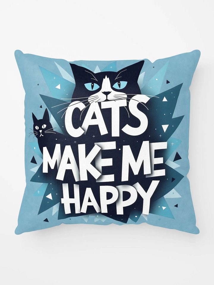 Geometric Cat Happiness Pillow product image (1)
