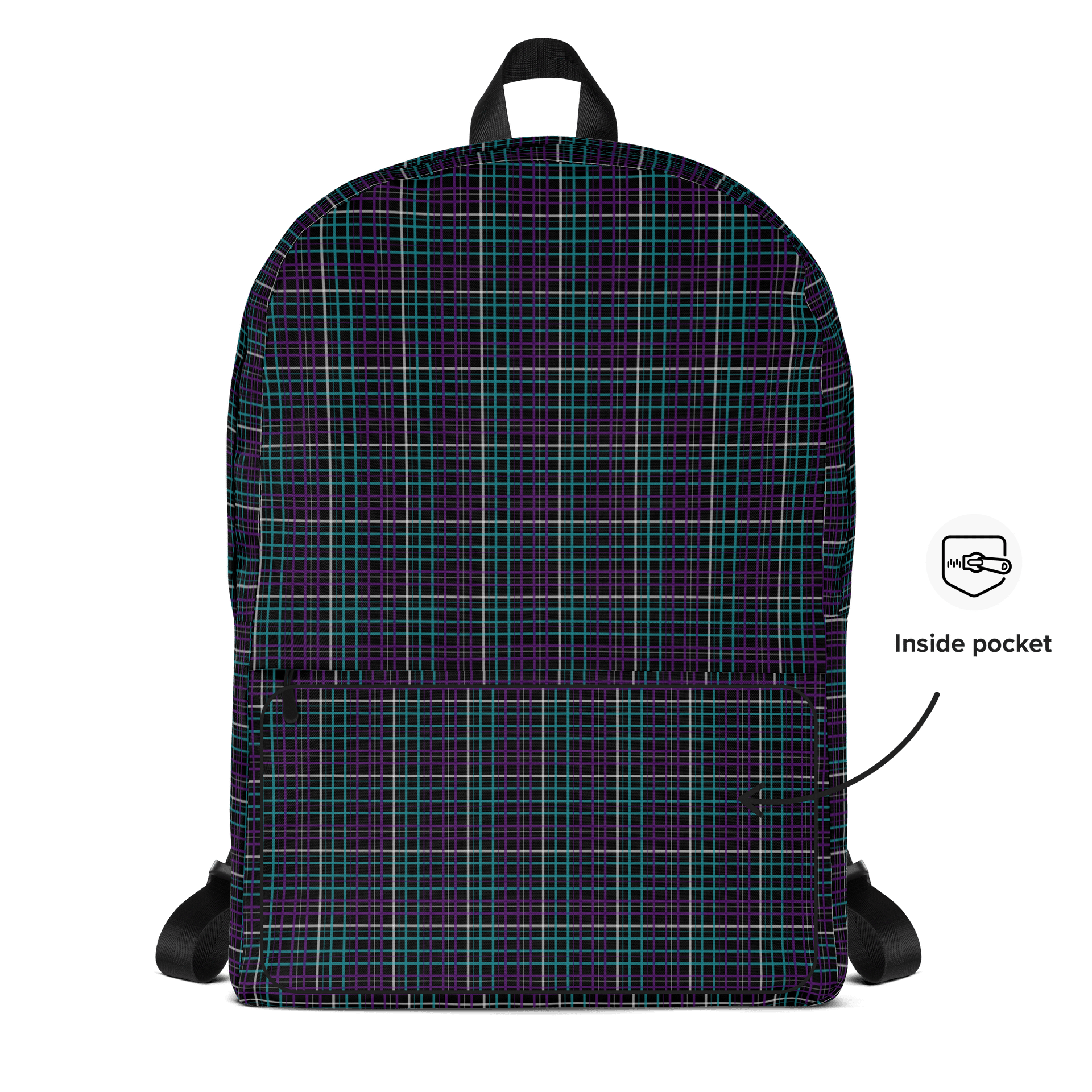 Black Plaid Backpack product image (5)