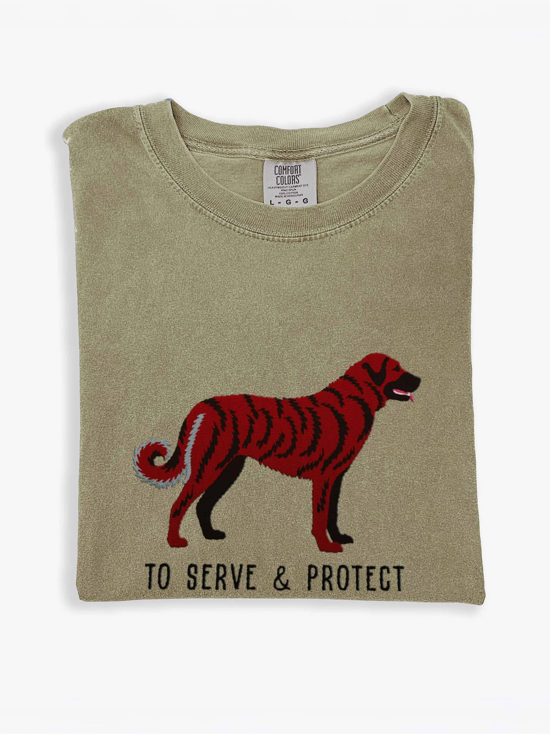 To Serve and Protect T-Shirt(Embroidered) of an Anatolian Shepherd Dog(Red Brindle) product image (1)
