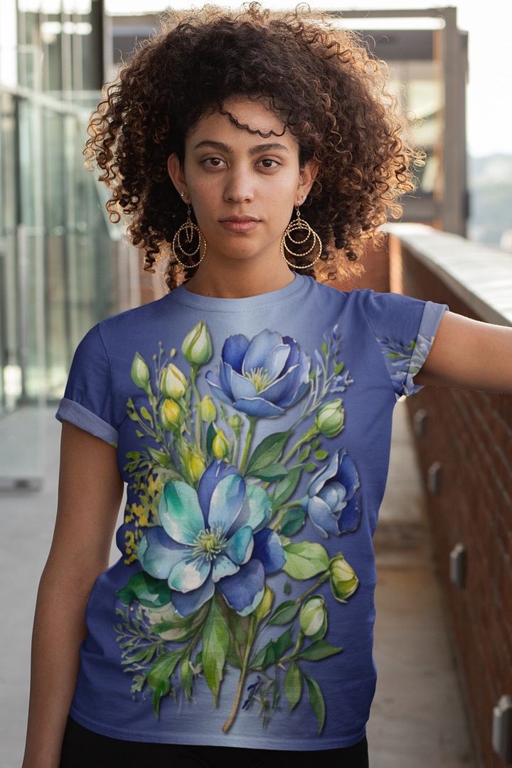 Floral Themed All Over Print T-shirt product image (1)