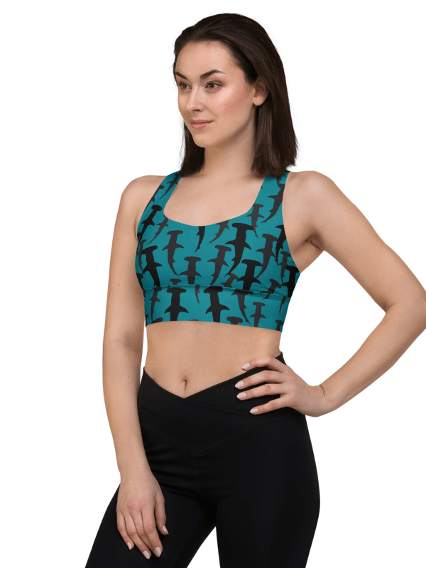 Hammerhead Sharks - Mid Ocean - Recycled Polyester - Longline Sports Bra product image (6)