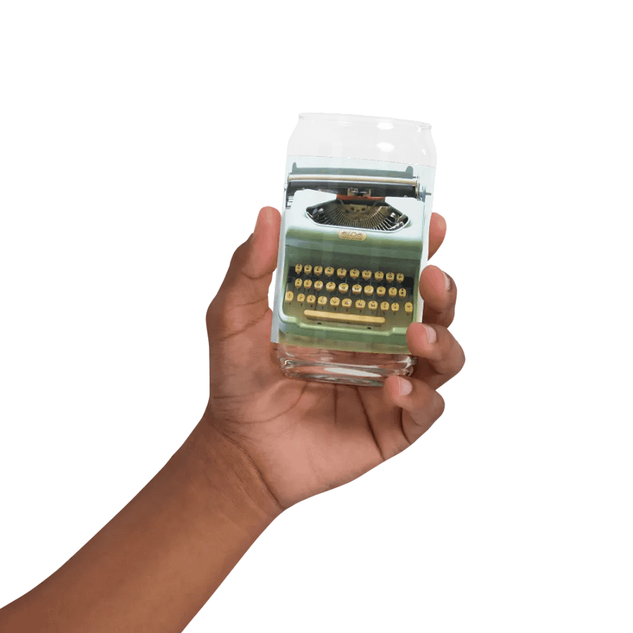 Mint Blue Typewriter-Inspired Glass product image (2)
