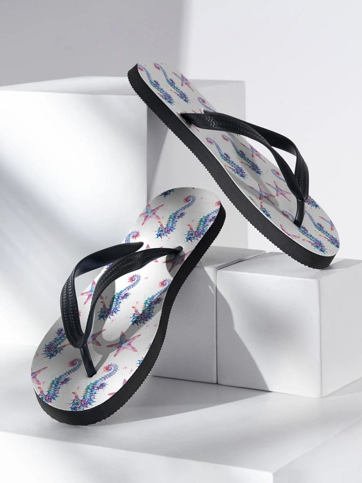 Watercolour Seahorse & Starfish Flip-Flops product image (2)