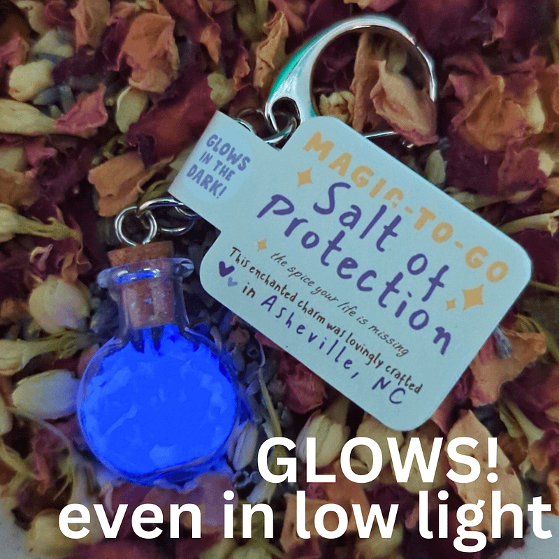 Glowing (Protection) Salt in a Mini Potion Bottle - Keychain / Bag Charm ~ Made in AVL