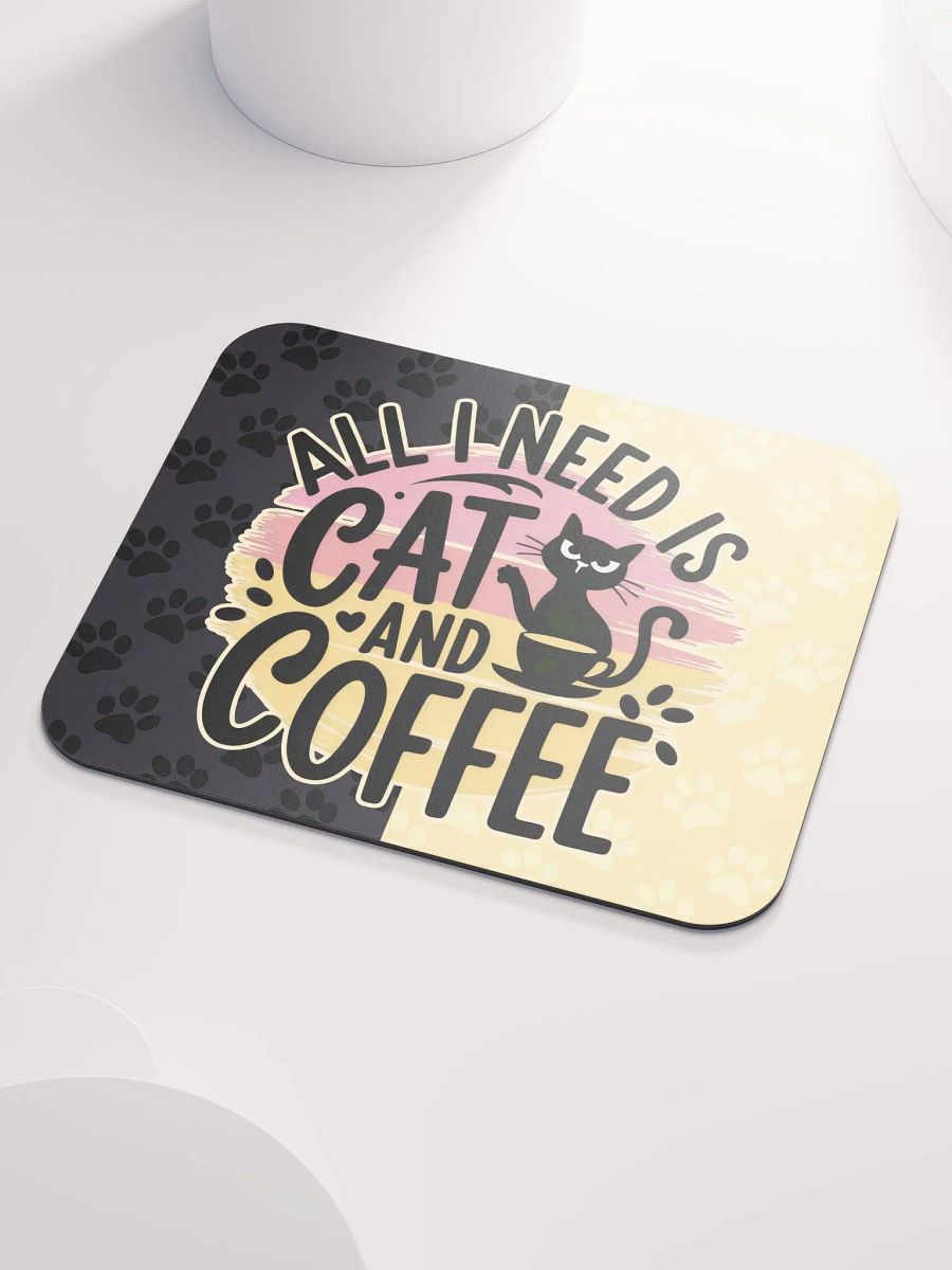 Cat & Coffee Vibes Mouse pad product image (5)