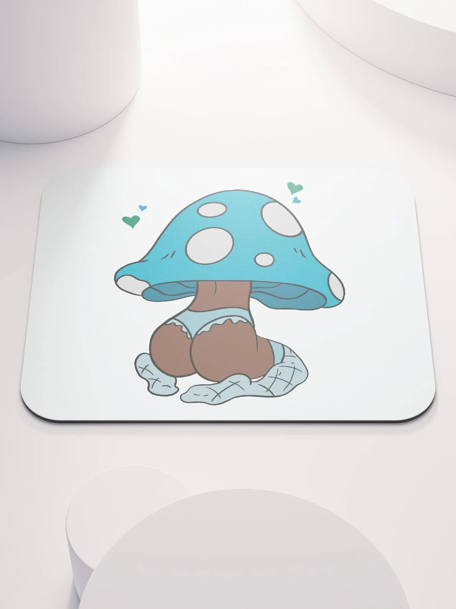 Mushroom Baddie Desk Mat - Dark Blue product image (1)