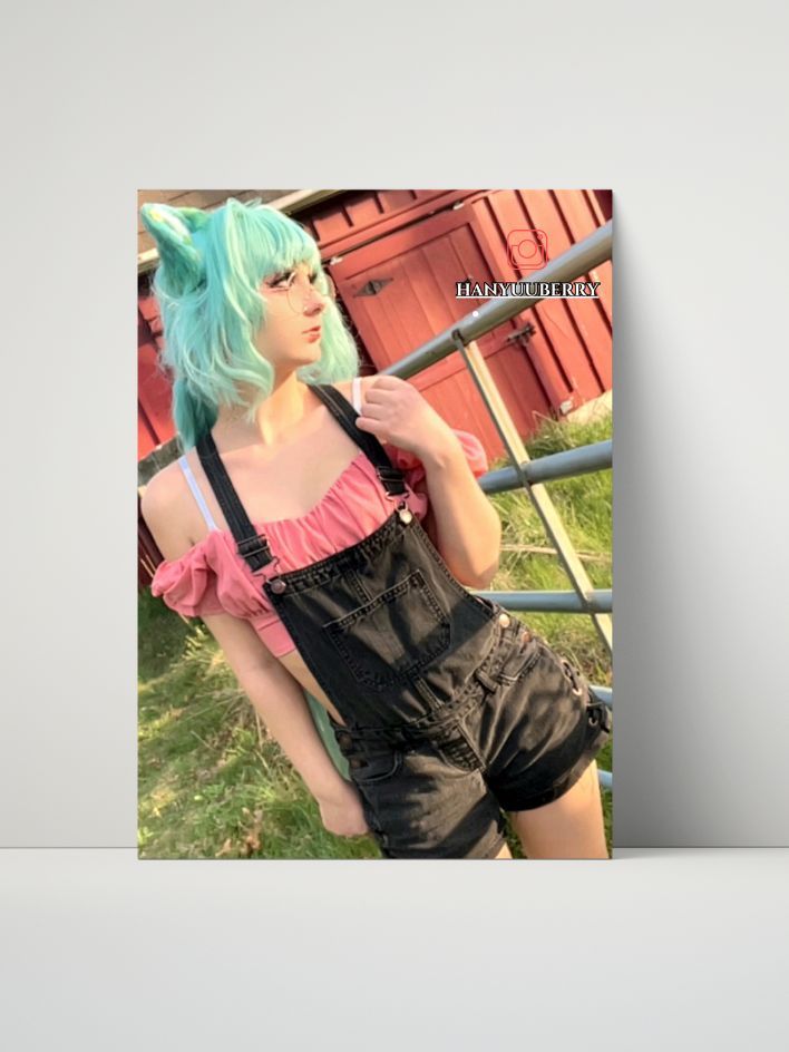 Original Cat Girl OC – Fenceline Gaze featuring hanyuuberry – 8x10 Metal Print product image (1)