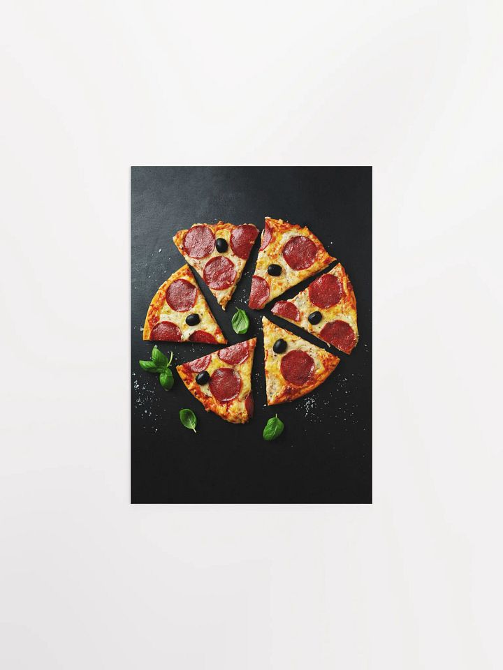 Food kitchen poster: Pizza Pepperoni, Italy (Italian cuisine) — Kitchen wall decor, kitchen art print, aesthetic poster, minimalist poster product image (2)