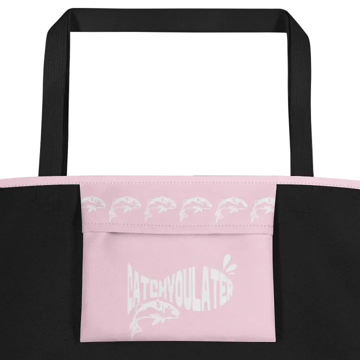 Gone Fishin' All-Over Pink Tote Bag product image (2)