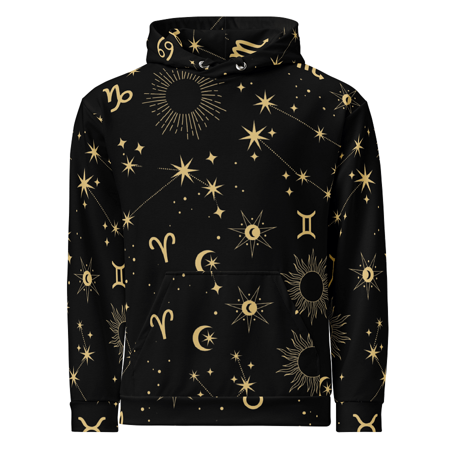 Celestial Zodiac Unisex Hoodie Astrology-Inspired All-Over Print Hoodie for Star Sign & Cosmic Style Lovers product image (1)