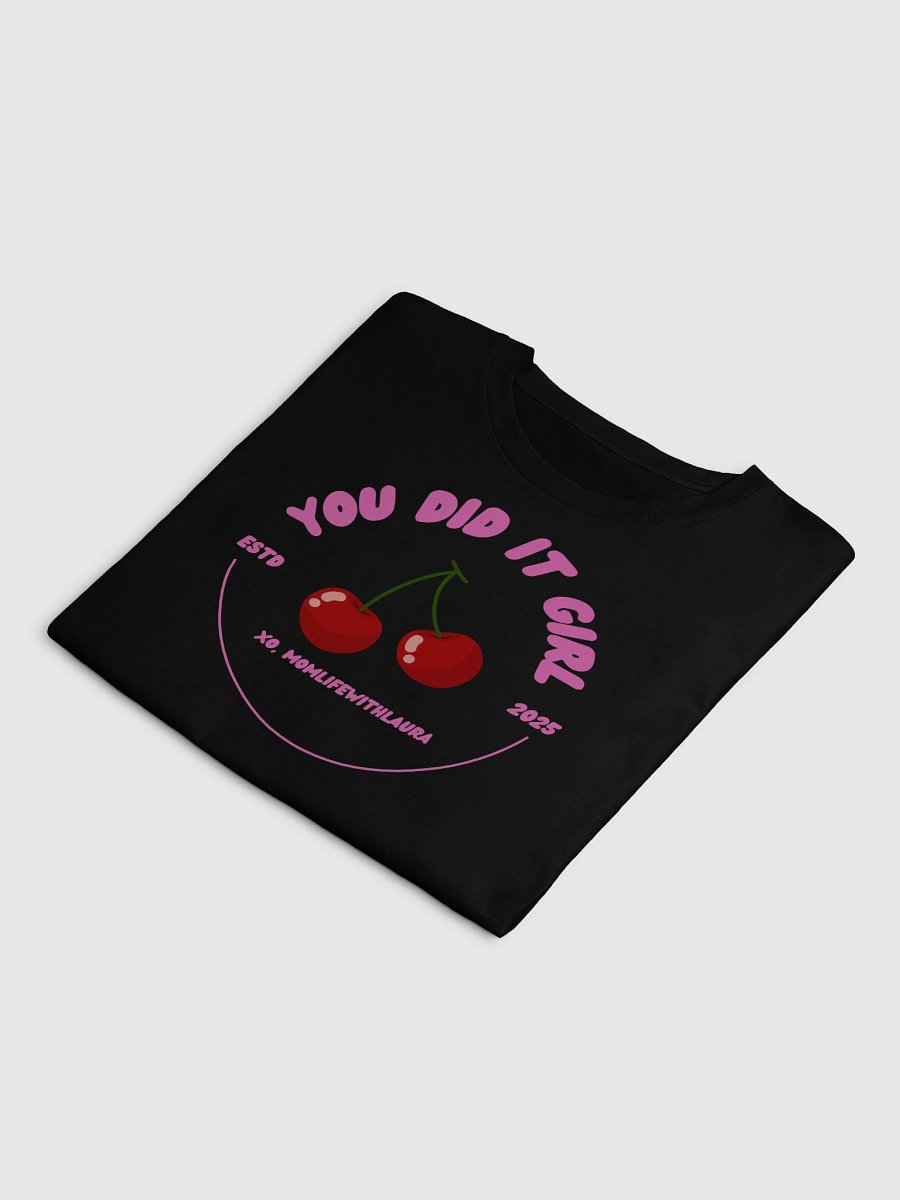 You Did it Girl Cherries Cropped Tee - Hot Pink/Black product image (4)
