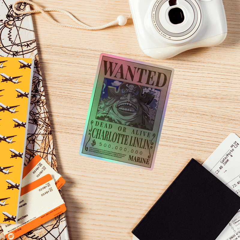 Charlotte Linlin Wanted Poster Holographic Sticker Sheet product image (1)