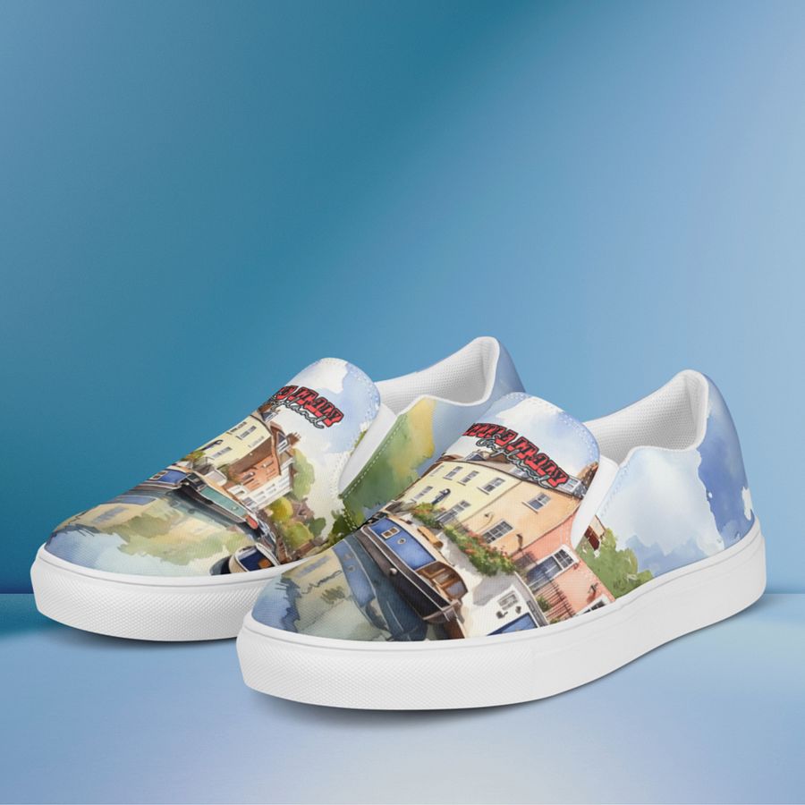 Little Italy - England - All Over Print - Watercolor - Slip On Canvas Shoes product image (9)
