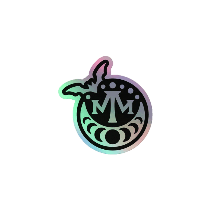 MM 𝖇𝖆𝖙 𝖑𝖔𝖌𝖔 holographic sticker product image (1)