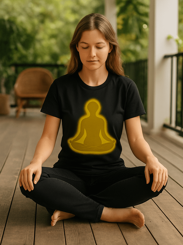 Peace in Practice – Golden Meditation Silhouette Tee | Black product image (2)