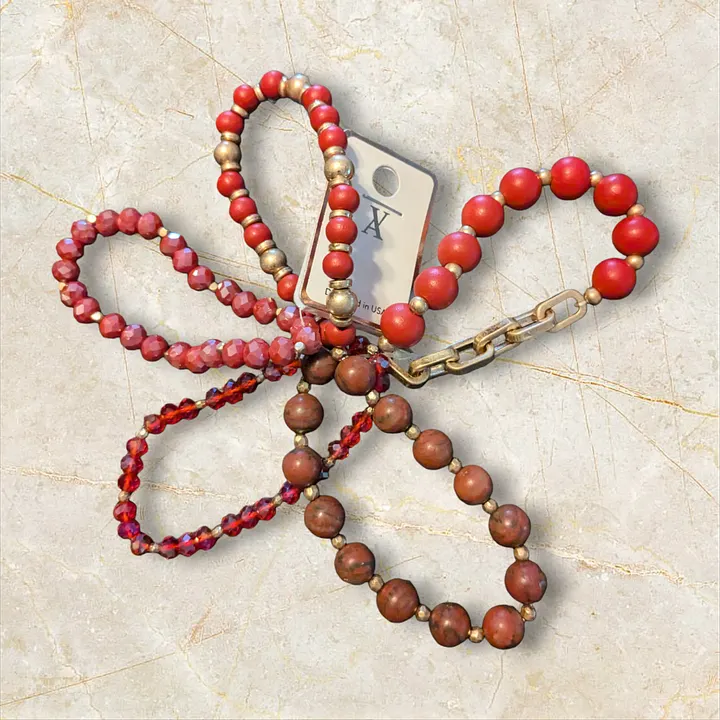 Ermish Red & Brown 5 Bracelet Stack product image (1)