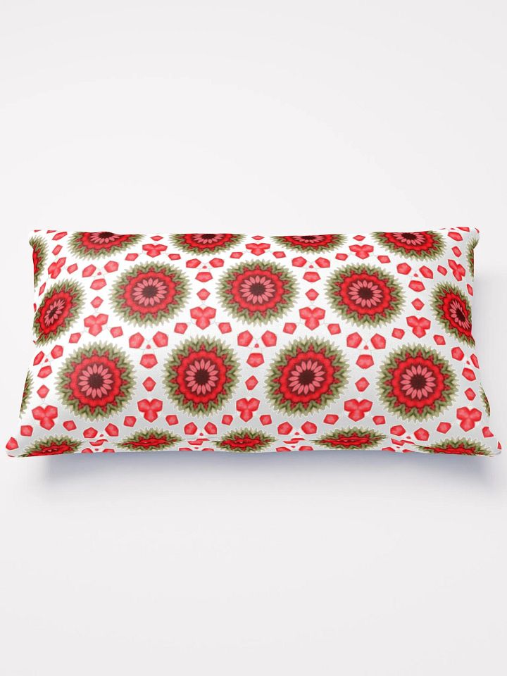 Red Green & White Daisy Pillow product image (1)